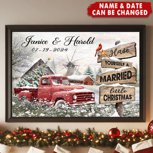 Married Little Christmas - Personalized Christmas Poster