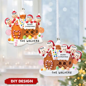 Personalized Gingerbread House Family Christmas Resin Ornament