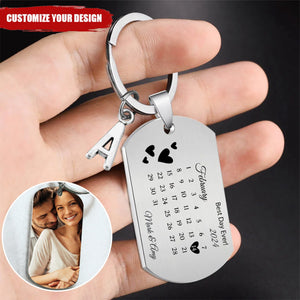 Best Day Ever Personalized Stainless Steel Keychain-Gift For Couple