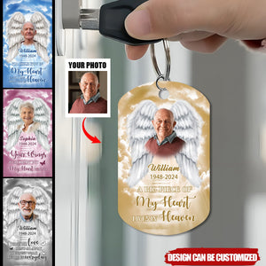 A Big Piece Of My Heart Lives In Heaven - Personalized Stainless Steel Keychain