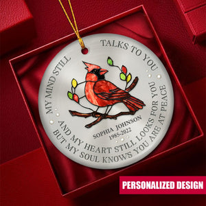 My Mind Still Talks To You-Personalized Condolences Ornament