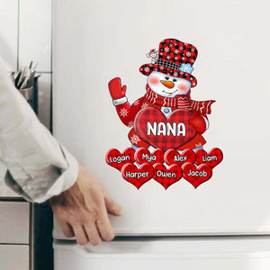 Colorful Christmas Snowman Grandma Mom Little Heart Kids Personalized Decal Sticker