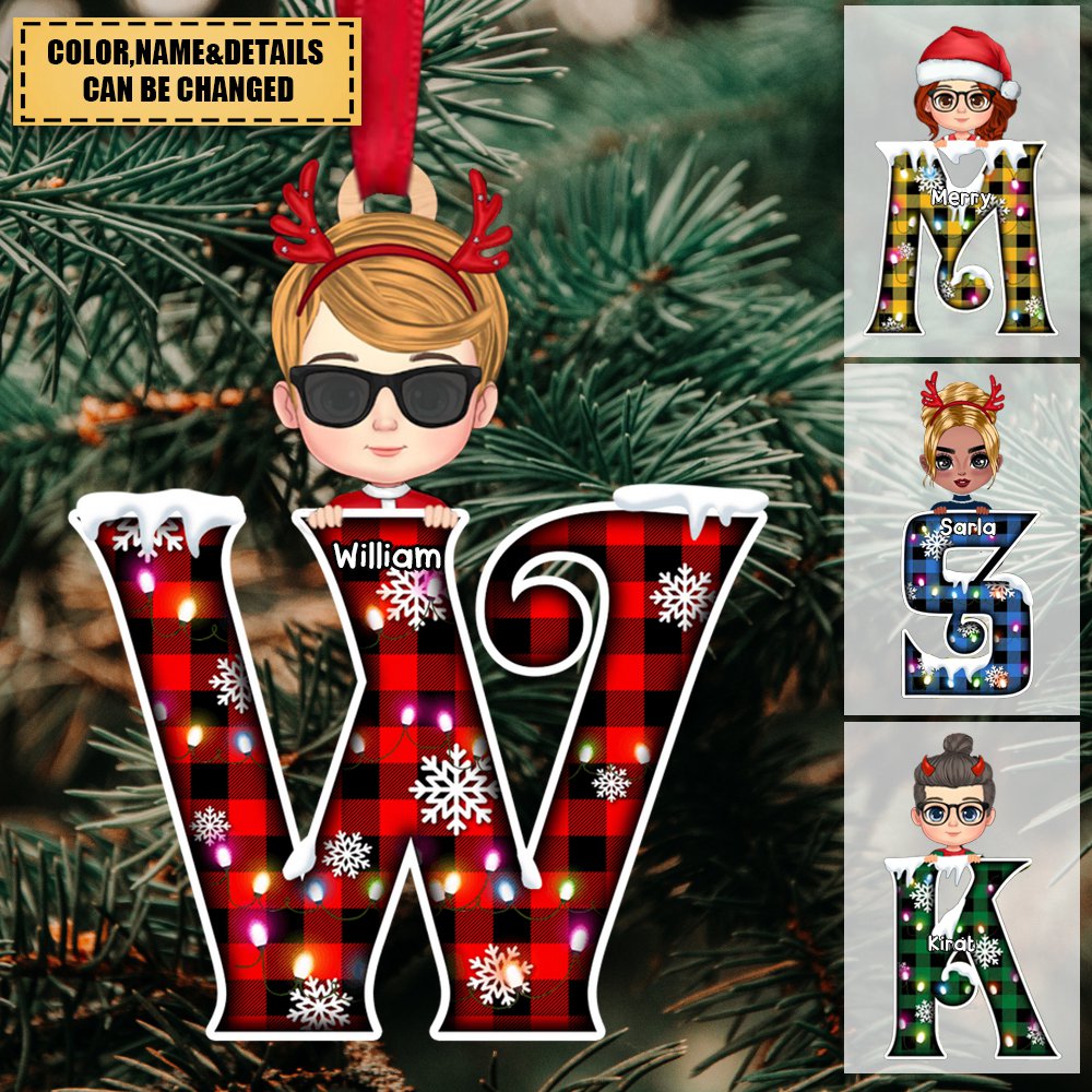 Christmas Alphabet Personalized Kids Ornament