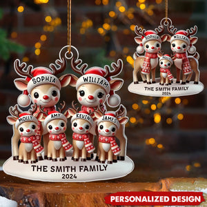 Reindeers Family Christmas Personalized Acrylic Ornament