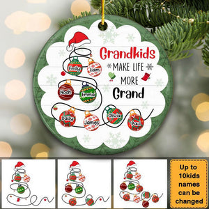 Gift For Grandma Grandkids Make Life More Grand Circle Ornament