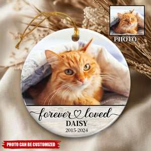 Forever Loved - Personalized Pet Photo Ornament, Pet Memorial Gifts