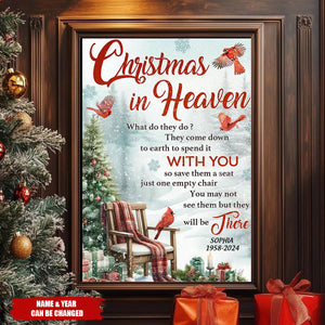 Christmas In Heaven – Personalized Memorial Christmas Poster