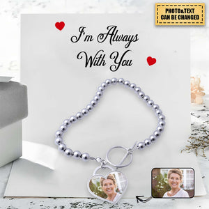 Custom Photo I'll Carry You Personalized Heart silver bracelet