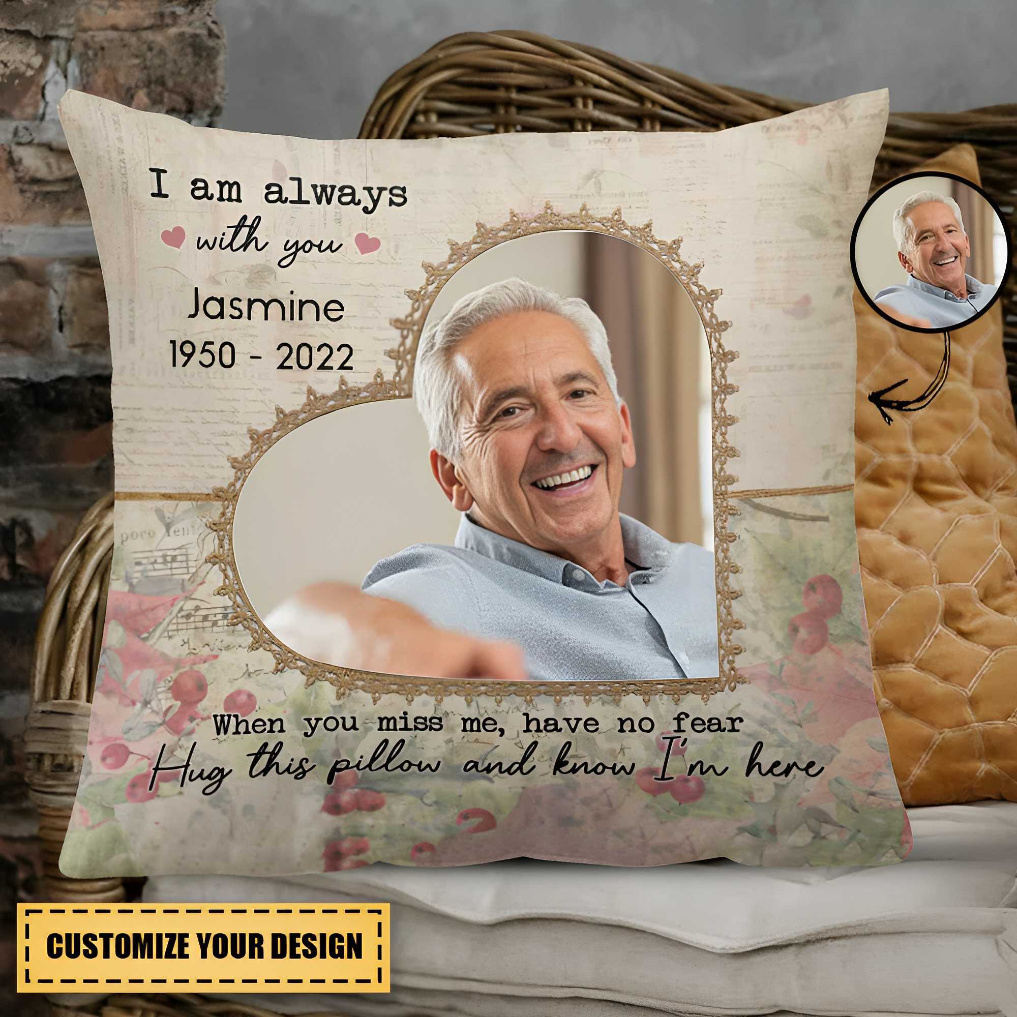 Hug This Pillow And Know I'm Here - Personalized Photo Pillowcase