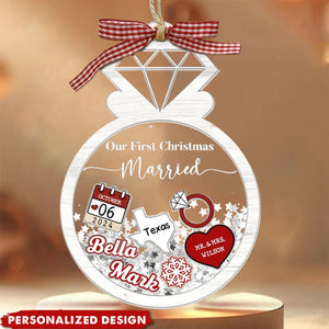 Our First Christmas Married--Personalized Acrylic Wedding Couple Memorial Ornament