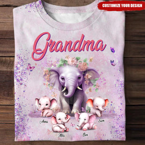 Gift For Grandma Elephants All-over Print T-shirt