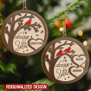 Cardinal Memorial Personalized 2-Layered Wooden Ornament