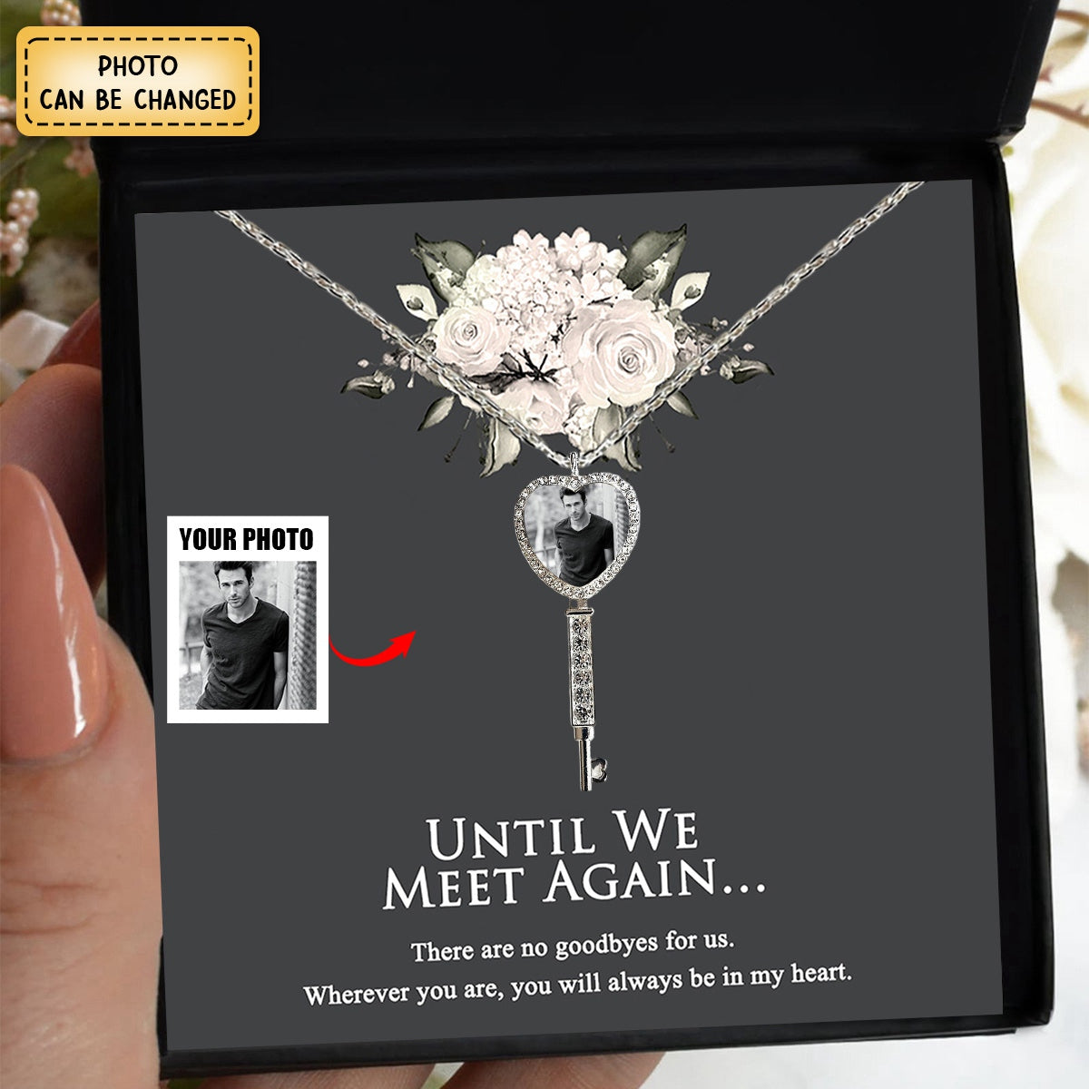 Personalized Key to Your Heart, Photo Pendant Necklace