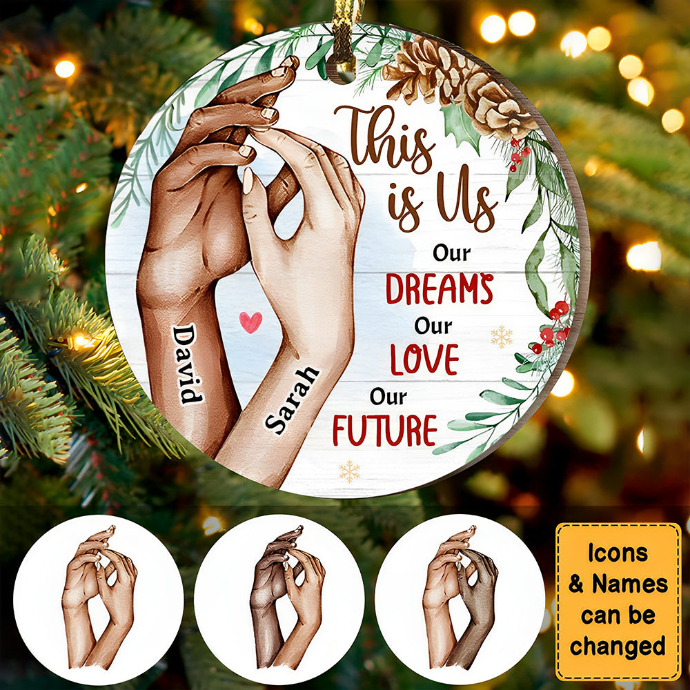 Christmas Gift For Couple This Is Us Love Hands Circle Ornament