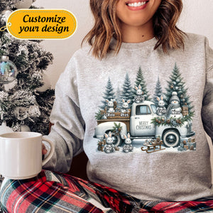 Personalized Snowman With Kids Christmas Family Sweatshirt