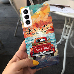 Couple Red Truck You & Me We Got This Stained Glass Pattern Personalized Phone Case