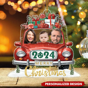 Enjoying Christmas - Personalized Family Ornament-Upload Photo