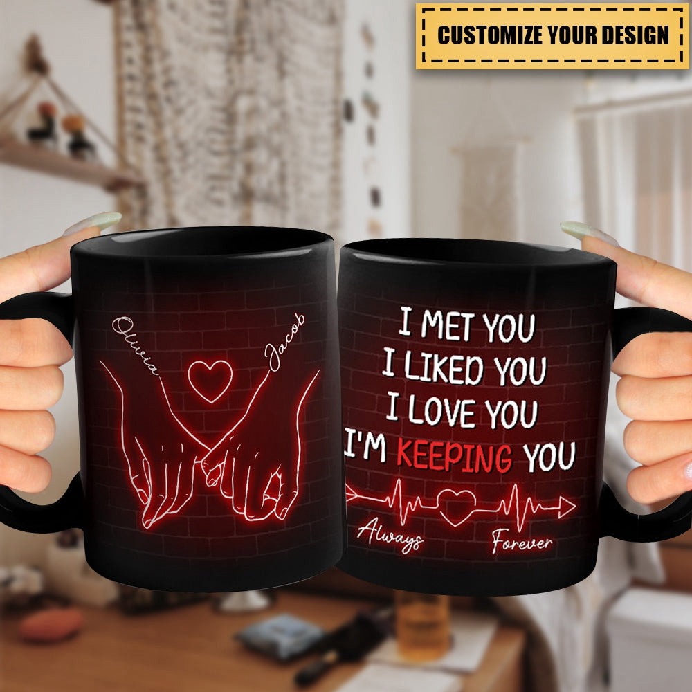 Our Love Is Magic - Couple Personalized Custom Black Mug - Gift For Husband Wife, Anniversary