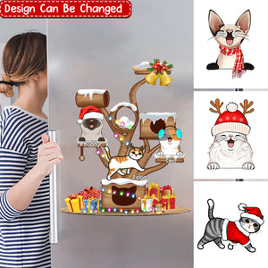 Christmas Cat Tower Personalized Sticker