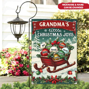 Personalized Grandma Mom's Garden Christmas Flag