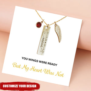Personalized Monogram Birthstone Unique Wing Necklace