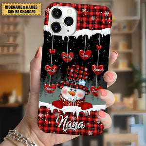 Christmas Night Snowman Nana Mom Little Heart Kids Personalized Phone Case