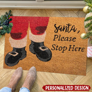 Personalized Santa Claus Doormat, Christmas Fun Doormat