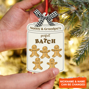 Grandma's Perfect Cookie Batch - Personalized Wooden Ornament