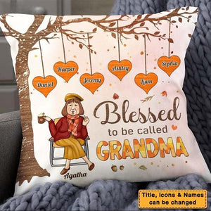 Personalized Gift For Grandma Fall Pillow