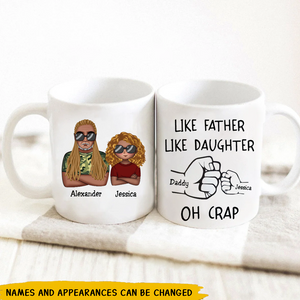 Like Father Like Daughter Fist Bump Handshake - Personalized Mug