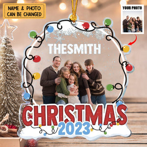 Family Christmas 2023 - Personalized Acrylic Photo Ornament