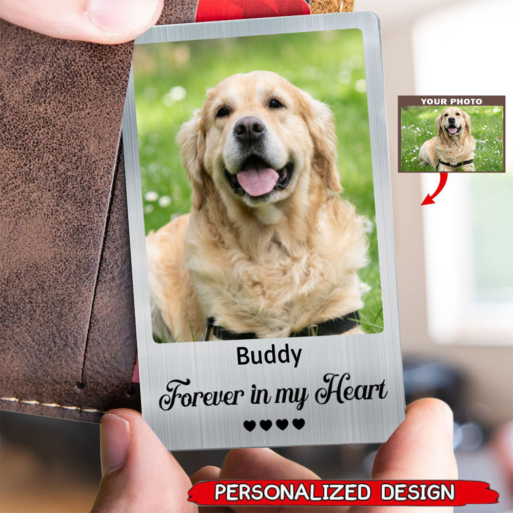 Custom Photo Once By My Side - Memorial Gift For Dog Lovers, Cat Lovers - Personalized Aluminum Wallet Card