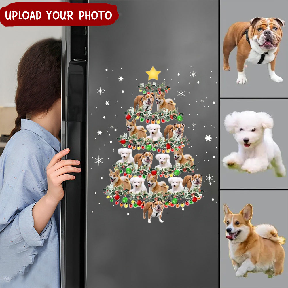 Personalized Upload Your Dog and Cat Photo Christmas Tree Decal Sticker