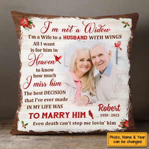 Memorial Christmas Gift For Wife Loss Husband Cardinal Pillowcase