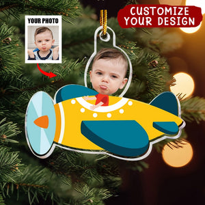 Kid Riding Container Truck - Personalized Acrylic Photo Ornament