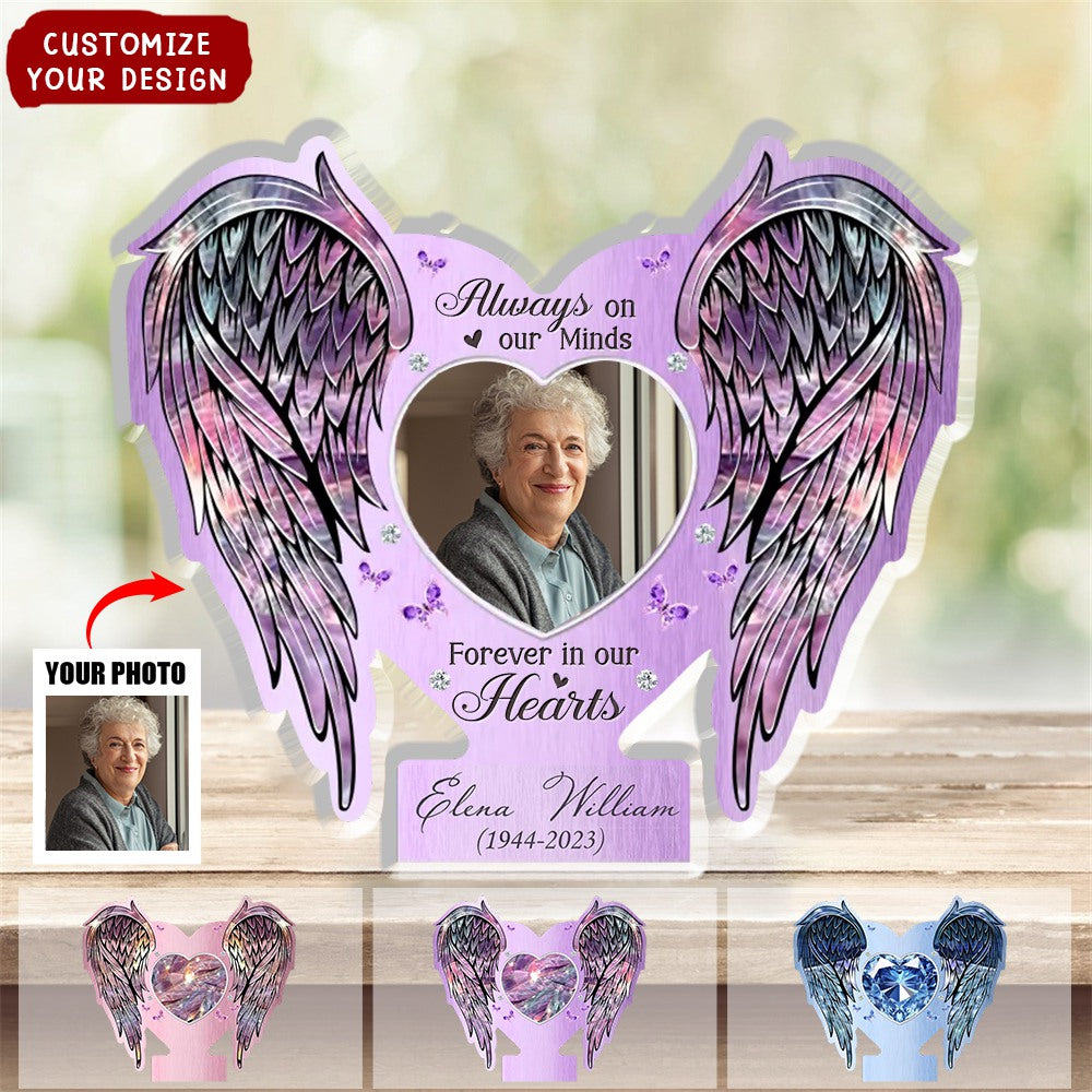 Personalized Memorial Wings Acrylic Plaque Your Wings Were Ready But My Heart Was Not