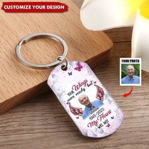 Memorial Your Wings Were Ready But My Heart Was Not Upload Photo Personalized Aluminum Keychain