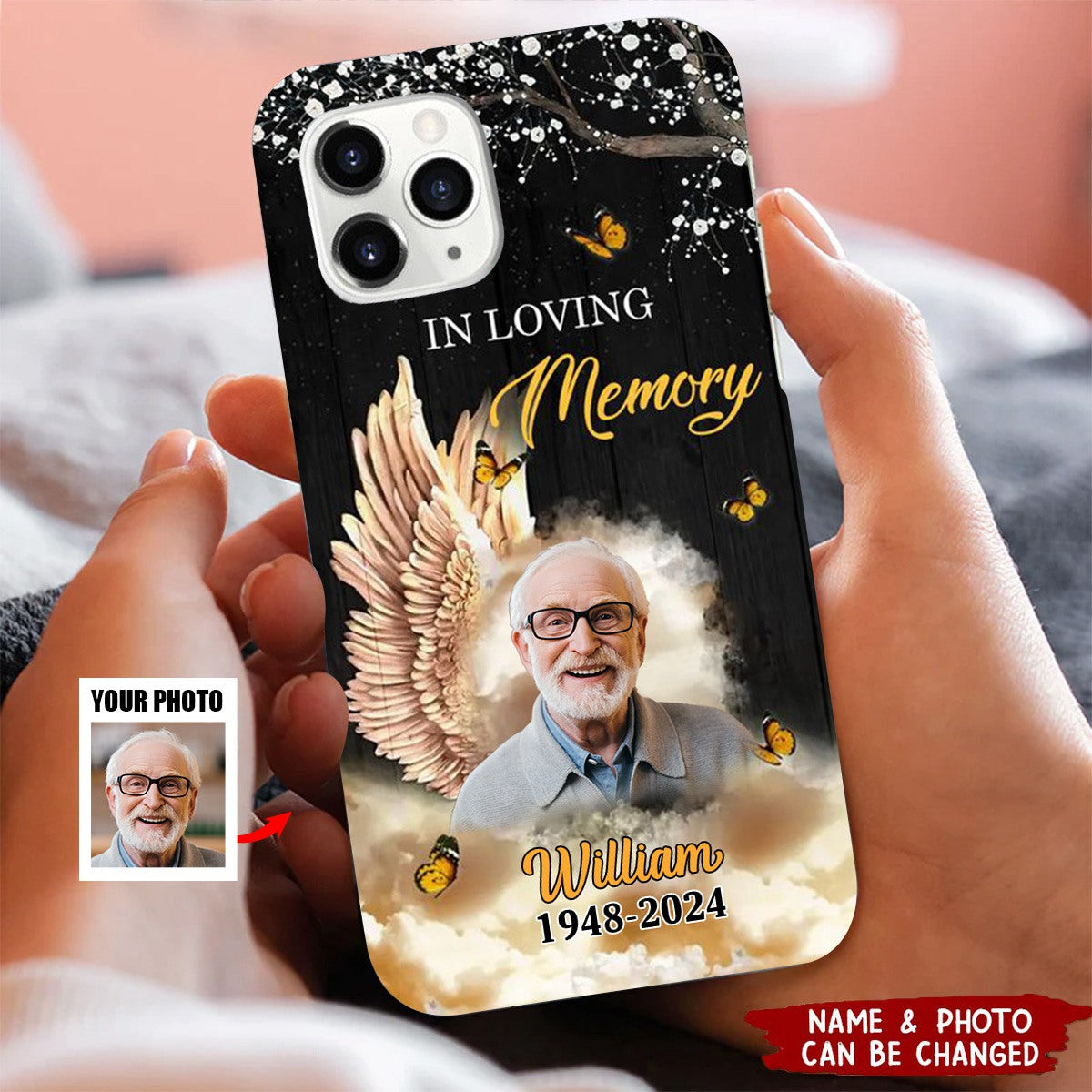 Custom Photo Angel Wings Personalized Memorial  Phone Case