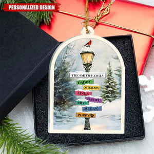 Personalized Wooden Christmas Street Lights Name Custom Ornament