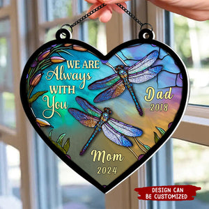 Personalized Memorial Gift I'm Always With You Heart Window Hanging Suncatcher Ornament