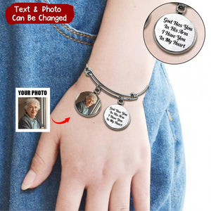 Custom Photo Charm Text Memorial Antique Silver Personalized Bracelet