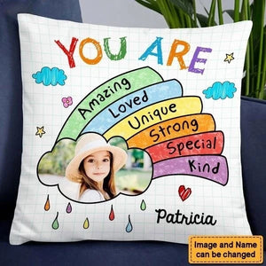 Affirmation Gift For Kids You Are Amazing Upload Photo Pillow