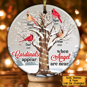 Cardinals Appear When Angels Are Near Circle Ceramic Ornament