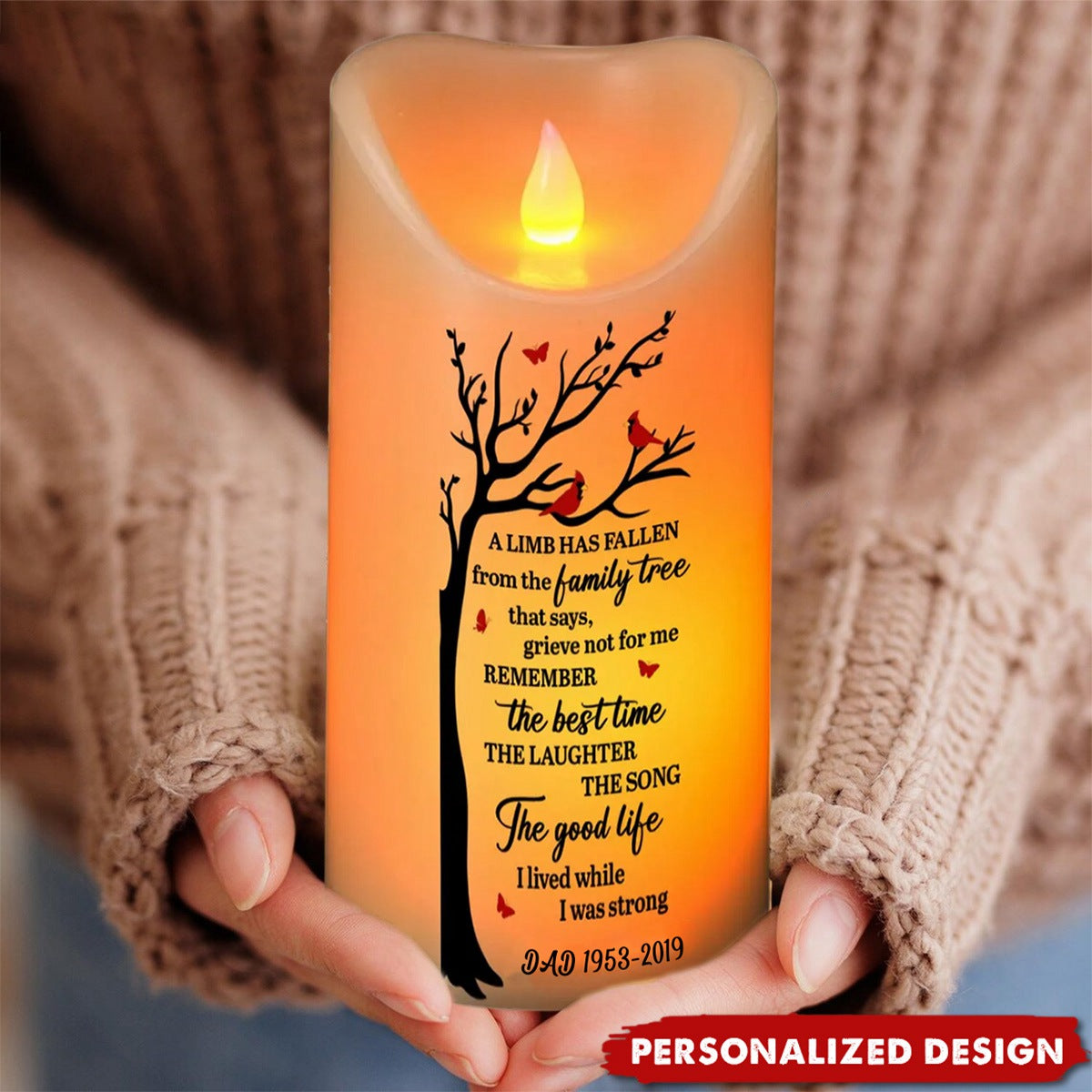 Remember The Best Time - Personalized Loss Of A Loved One Memorial Led Candle