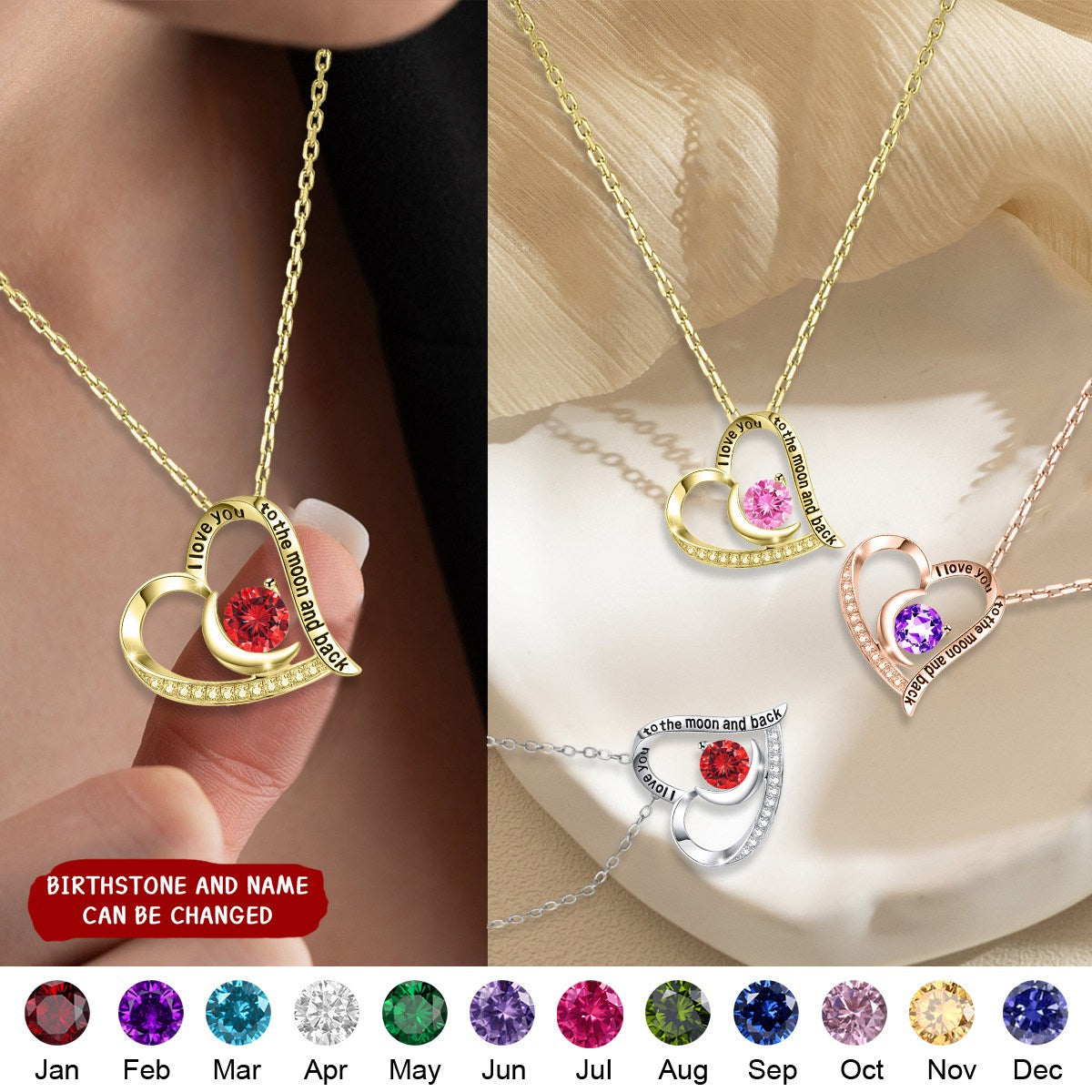 I Love You to the Moon and Back-Personalized Jewelry for Women Necklace