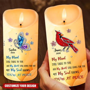 My Mind Still Talks To You And My Heart Still Looks For You - Memorial Personalized LED Candle