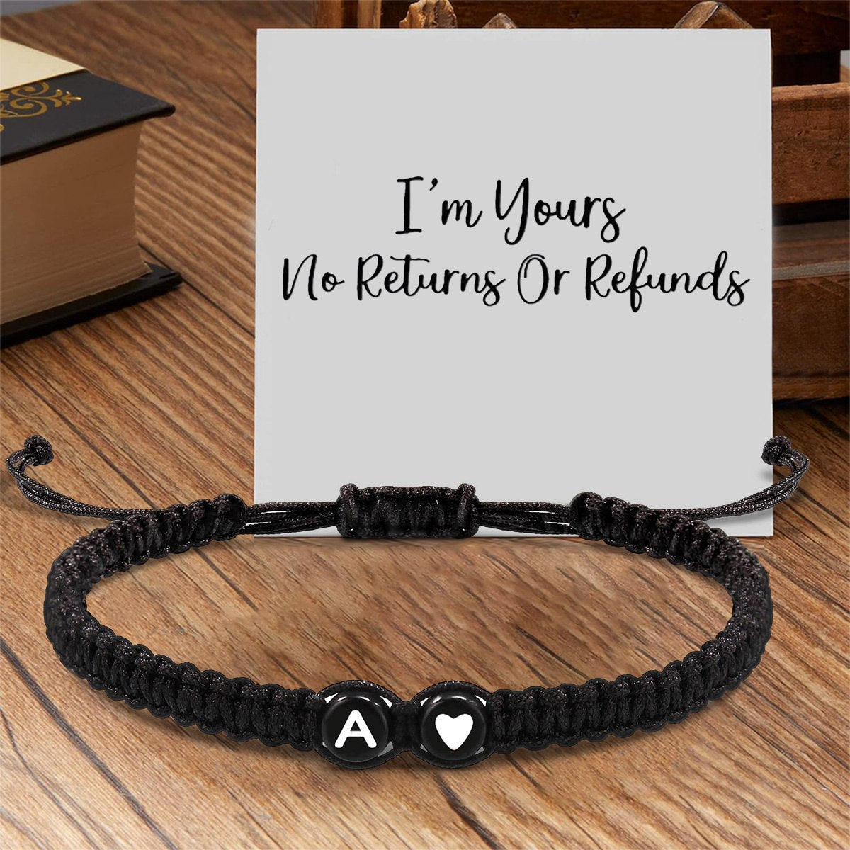 Personalized Adjustable Letter A-Z Braided Bracelets - Gift For Couple