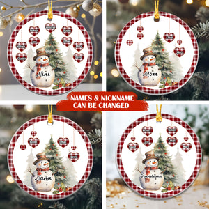 A Gift For Grandma - Personalized Christmas Snowman Ornament