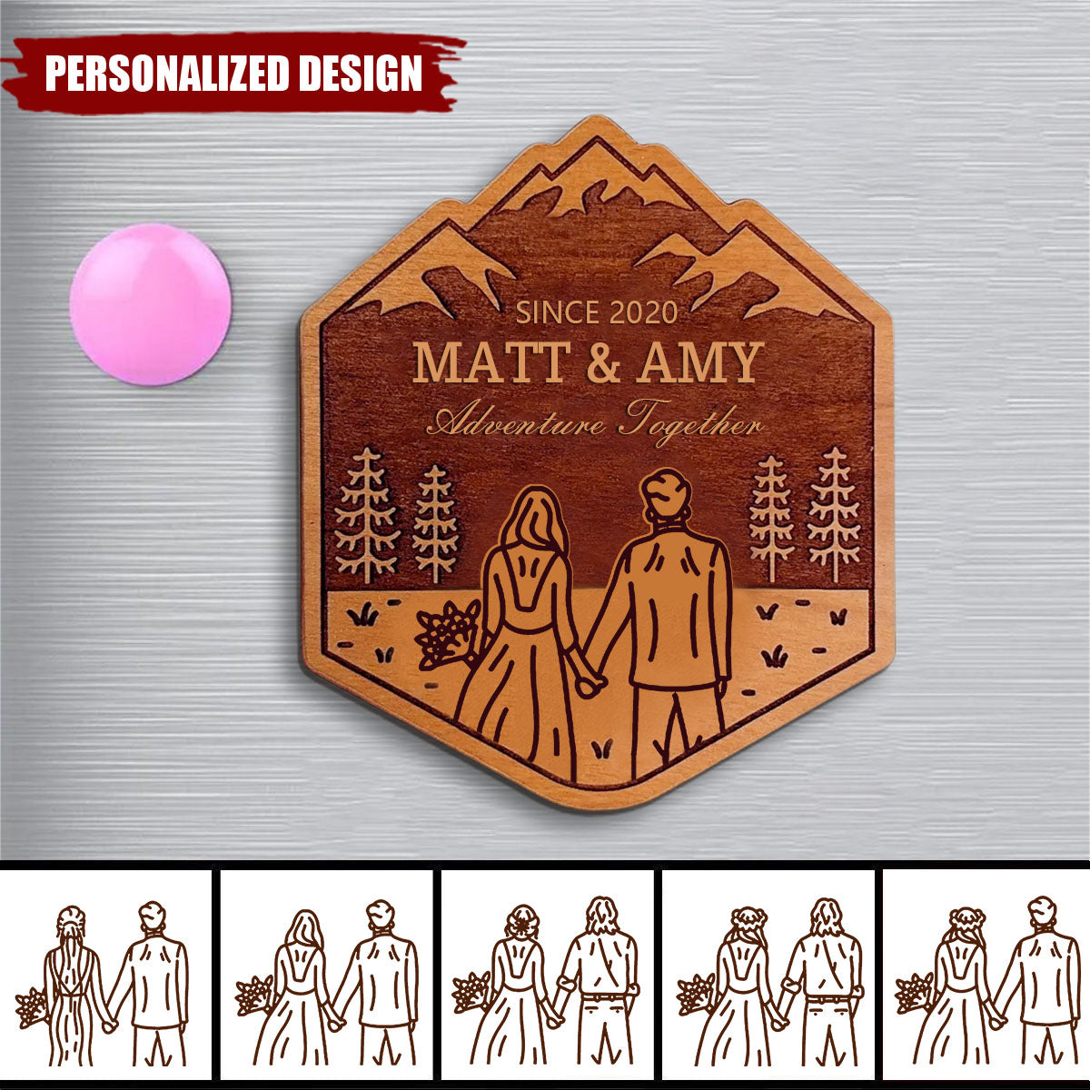 Personalized Outdoor Couple Gift-Married/Engage Fridge Magnet