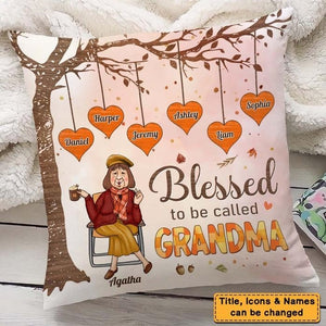 Personalized Gift For Grandma Fall Pillow